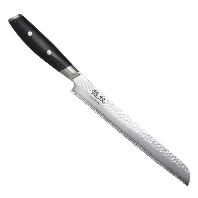 Yaxell Tsuchimon Messenset – 7-delig – Magnetische Messenstrip Walnoot met 6 Messen – 3 Lagen Damaststaal – VG-10 Staal – Canvas-Micarta Heft