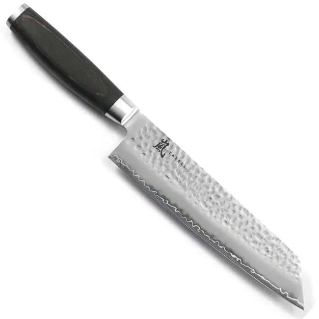 Yaxell Taishi Kiritsuke Koksmes 20 cm – VG-10 Staal – Hardheid 61 HRC – Tsuchime Afwerking – Gehamerd Lemmet – Zwart Pakka Beukenhout Handvat