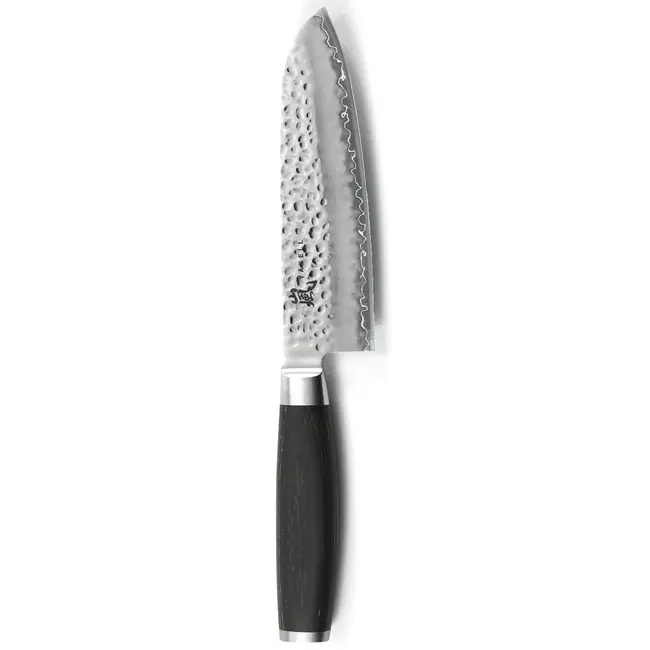 Yaxell Taishi Santoku Mes 16,5 cm – VG-10 Staal – Hardheid 61 HRC – Tsuchime Afwerking – Gehamerd Lemmet – Zwart Pakka Beukenhout Handvat