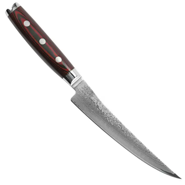 Yaxell Super Gou Uitbeenmes Gebogen 15 cm – 161 Lagen Damaststaal – SG2 Staal – 63 HRC – Canvas-Micarta Heft