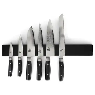 Yaxell Ran Messenset – 7-delig – Magnetische Zwarte Messenhouder met 6 Messen – 69 Lagen Damaststaal – VG10 Staal – 61 HRC – Canvas-Micarta Heft