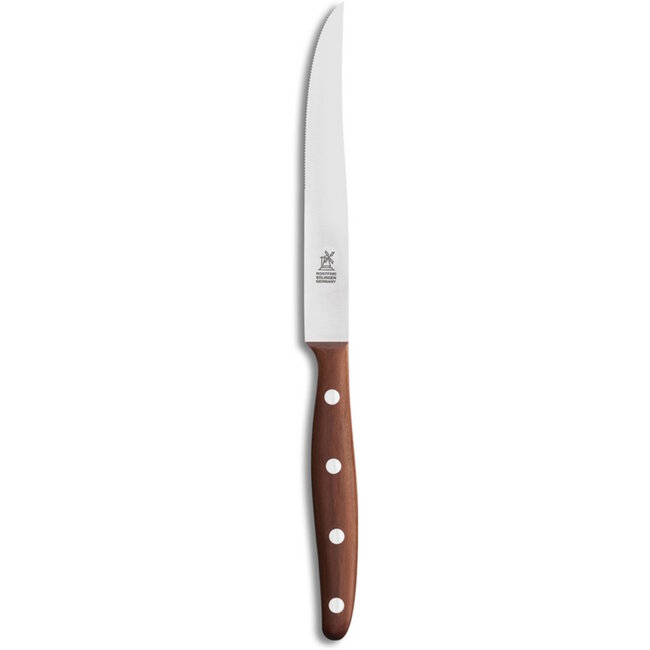 Robert Herder Windmühle Steakmes – RVS – Glad – Lemmet 12,5 cm – Heft Pruimenhout