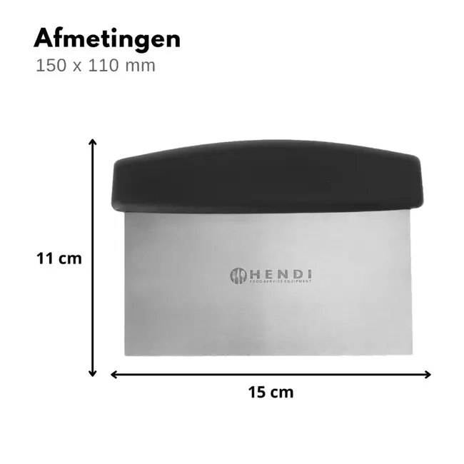 HENDI Ergonomische deegsteker – roestvrij staal – 150x110 mm – vaatwasmachinebestendig