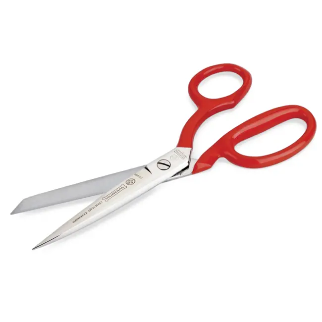 Mundial Professionele Stofschaar 21 cm – Rood Gelakt met Microvertanding