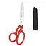 Mundial Professionele Stofschaar – Microvertanding – RVS – Rood – 21 cm – Linkshandig