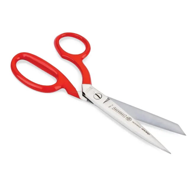 Mundial Professionele Stofschaar – Microvertanding – RVS – Rood – 21 cm – Linkshandig