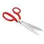 Mundial Professionele Stofschaar – Microvertanding – RVS – Rood – 21 cm – Linkshandig