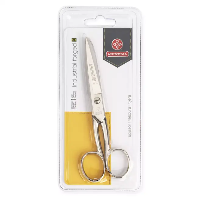 Mundial Multifunctionele schaar – ergonomisch – vernikkeld – 15,2 cm – precisie knippen