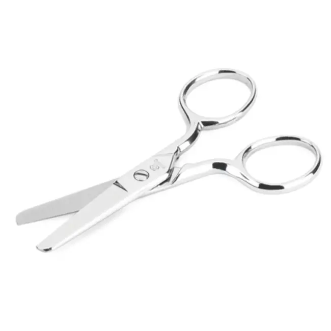 Mundial Compacte multifunctionele schaar – 10,5 cm – RVS – afgeronde punt – nikkelafwerking