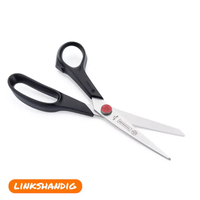 Mundial Linkshandige schaar – 21,6 cm – Ergonomisch en slipvast – Zwart – Gladde snede