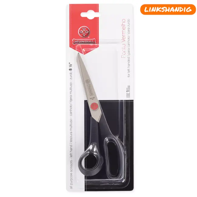 Mundial Linkshandige schaar – 21,6 cm – Ergonomisch en slipvast – Zwart – Gladde snede