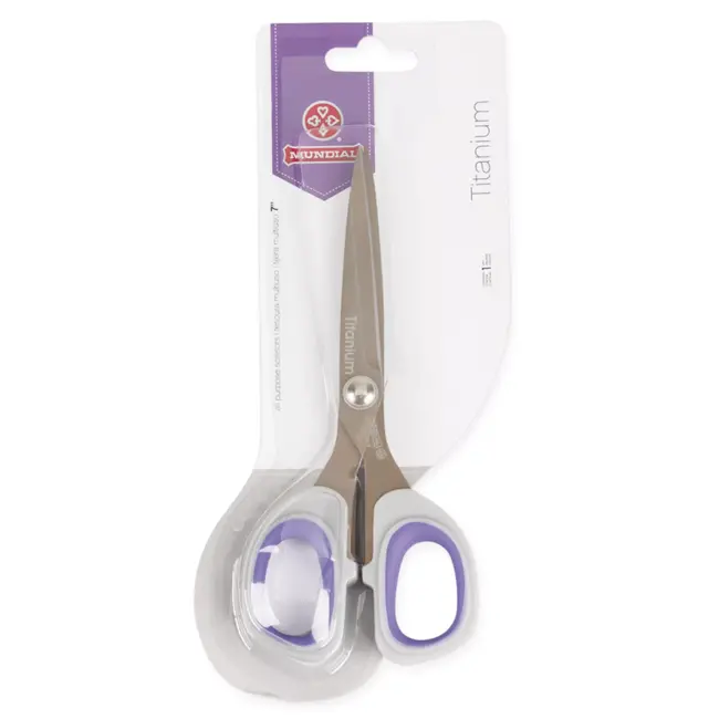 Mundial Multi-functionele schaar – titaniumcoating – ergonomisch handvat – 17,8 cm – grijs