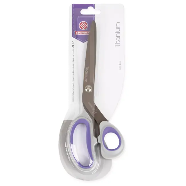 Mundial Versterkte naaischaar – titaniumcoating – ergonomisch handvat – 24,1 cm – grijs