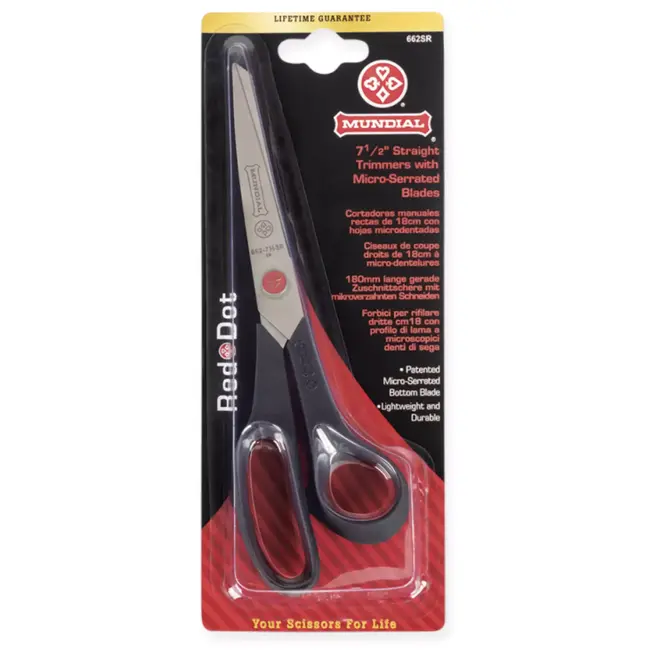 Mundial Multi-functionele schaar – microvertanding – ergonomisch – 19 cm – zwart