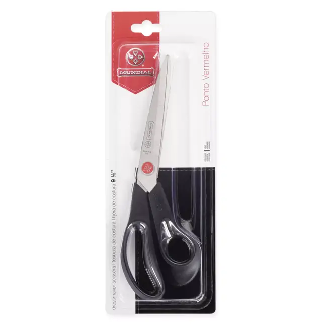 Mundial Versterkte naaischaar – ergonomisch – roestvrij staal – 24,1 cm – zwart