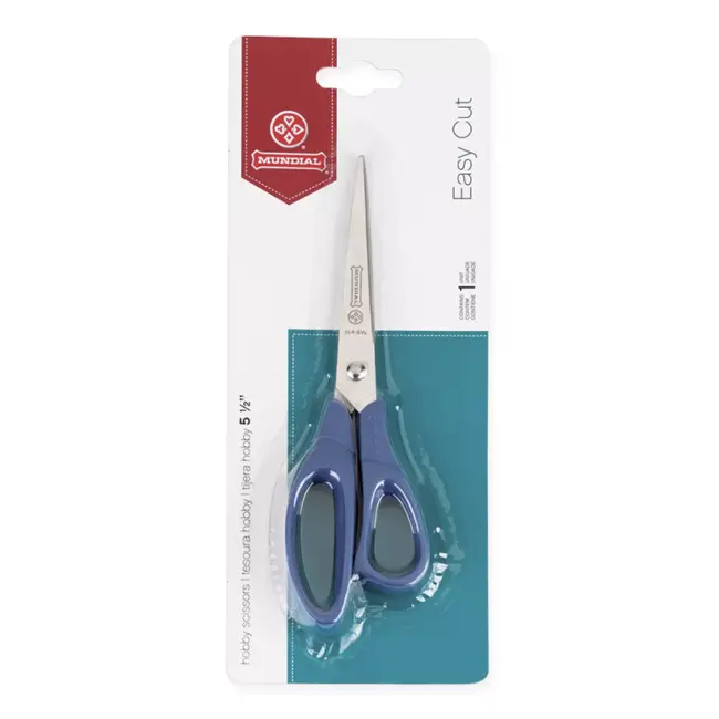 Mundial Hobbyschaar – Lichtgewicht – Ergonomisch – Roestvrij staal – 14 cm – Blauw