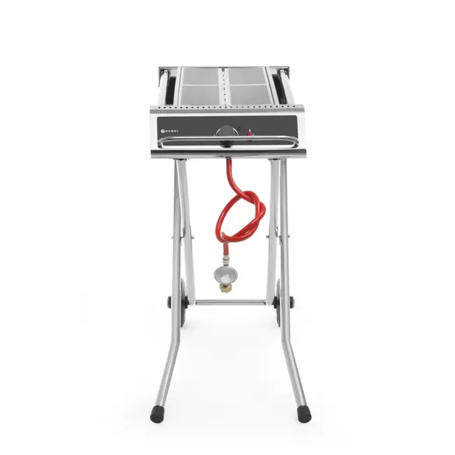HENDI Krachtige roestvrijstalen barbecue – 7,5kW – inklapbaar en verrijdbaar – 1120x410x900 mm