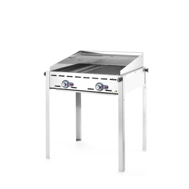 HENDI Green Fire barbecue – 2 branders – geëmailleerde gietijzeren bakplaat – 11,6 kW – 740x615x825 mm