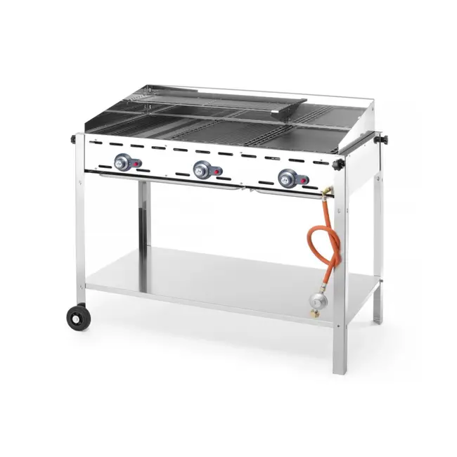 HENDI Green Fire barbecue – 3 branders – 17,4 kW – verbeterde luchtaanvoer – 1078x612x825 mm