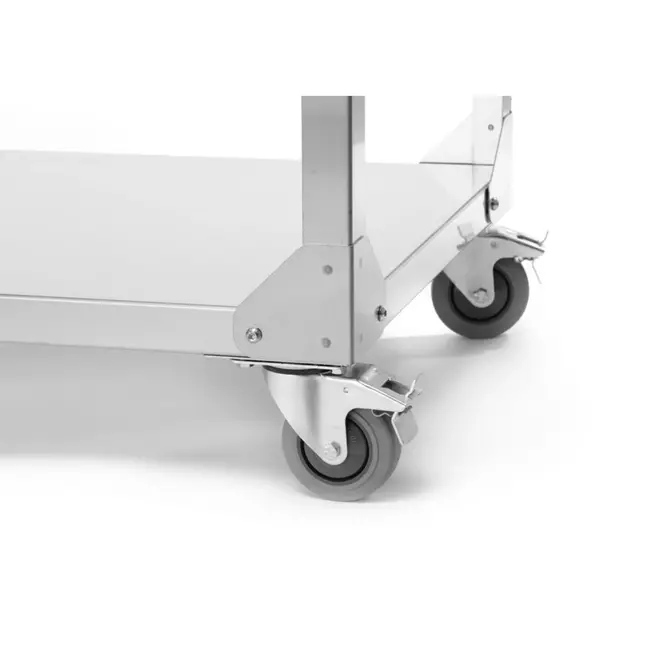 HENDI Verrijdbare barbecue met 4 branders – lichtgrijs – 22kW – 1400x612x x(H)825mm – inclusief bakplaten en grillroosters