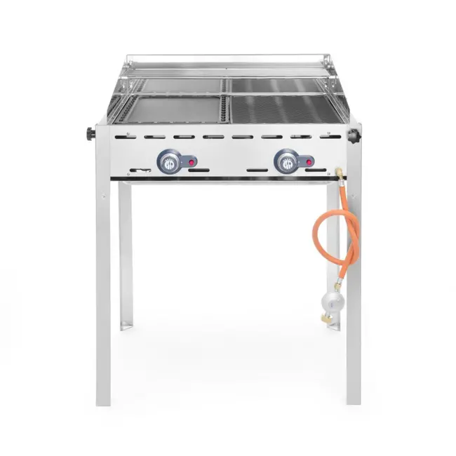 HENDI Windbestendige barbecue – 2 branders – roestvast staal – 11,6kW – 740x612x825 mm