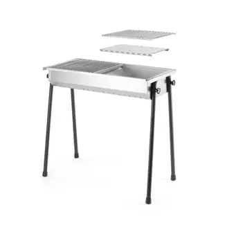 HENDI Houtskoolbarbecue – Dubbele bodem – Demontabele poten – 770x380x760 mm
