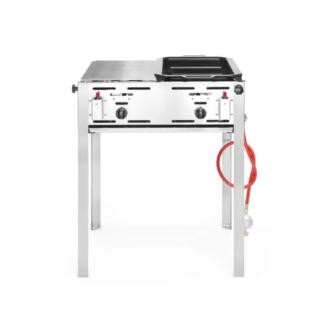 Hendi Roast-Master Maxi - krachtige gasbarbecue - 11,6 kW - roestvast staal - 650x540x840 mm