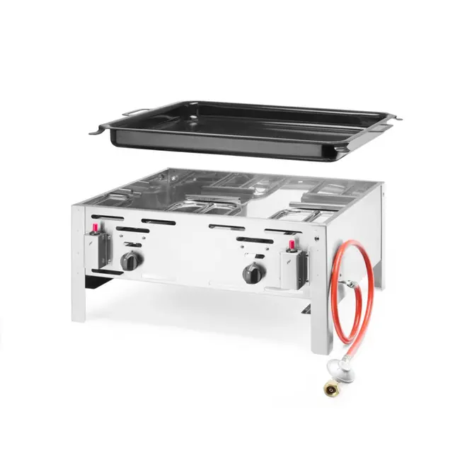 HENDI Krachtige gasbarbecue – roestvast staal – 11,6kW – 650x540x300 mm
