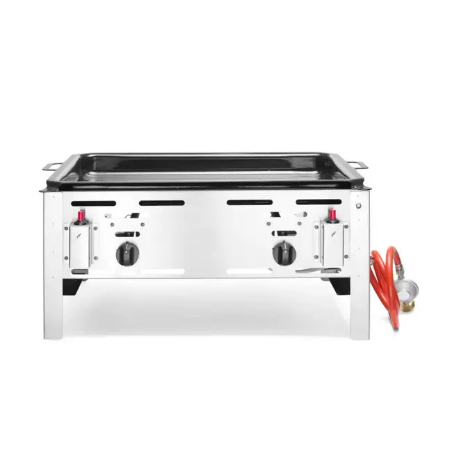 HENDI Krachtige gasbarbecue – roestvast staal – 11,6kW – 650x540x300 mm