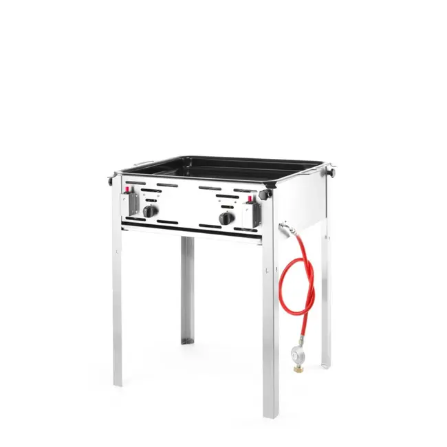 HENDI Grill-Master Maxi – Krachtige barbecue – 11,6kW – 650x540x840 mm – Inclusief gasslang en drukregelaar