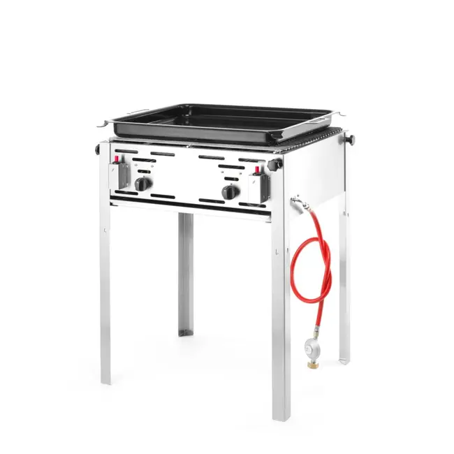 HENDI Grill-Master Maxi – Krachtige barbecue – 11,6kW – 650x540x840 mm – Inclusief gasslang en drukregelaar