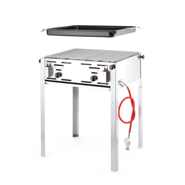 HENDI Grill-Master Maxi – Krachtige barbecue – 11,6kW – 650x540x840 mm – Inclusief gasslang en drukregelaar