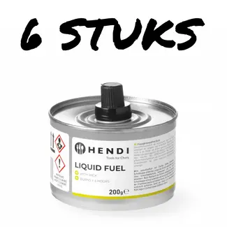 HENDI Vloeibare brandstof met lont – roet- en geurvrij – brandduur ± 6 uur – 6 stuks