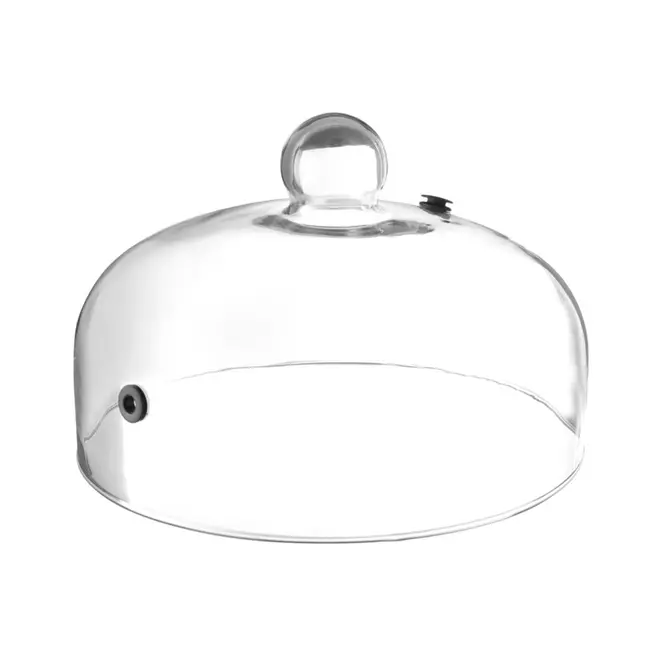 HENDI Glazen serveerstolp met ventilatieopening – Ø260x(H)174mm – Borosilicaatglas