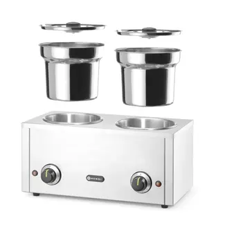 HENDI Thermosysteem – Warmhoudapparaat – 2x4x L – Roestvrij staal – 6 temperatuurinstellingen