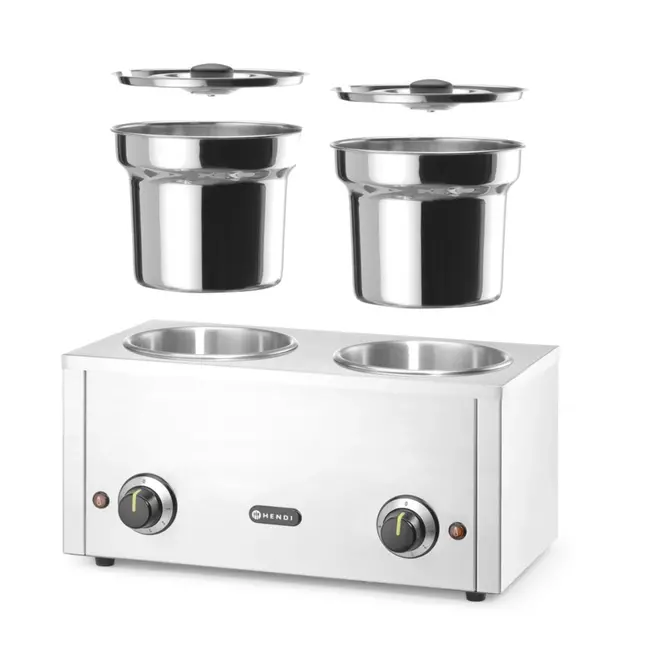 HENDI Thermosysteem – Warmhoudapparaat – 2x4x L – Roestvrij staal – 6 temperatuurinstellingen