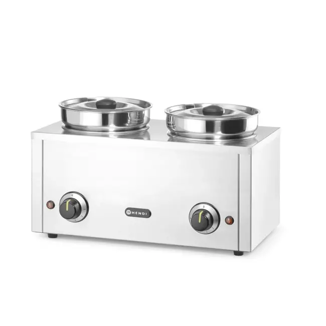 HENDI Thermosysteem – Warmhoudapparaat – 2x4x L – Roestvrij staal – 6 temperatuurinstellingen