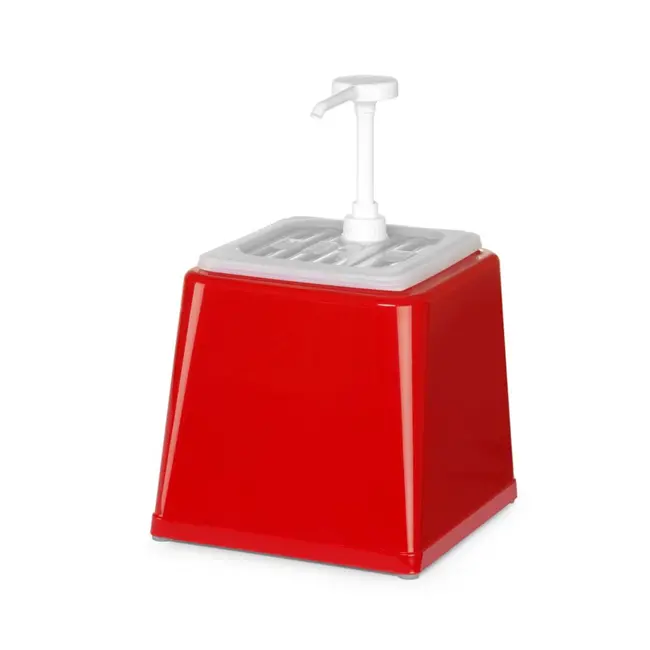 HENDI Sausdispenser met pomp – 2,5L – BPA-vrij – Rood – 230x210x327 mm