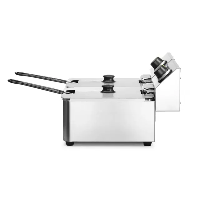 HENDI Dubbele friteuse – 2x6x L – roestvrij staal – koude zone – 230V/6600W