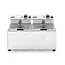 HENDI Dubbele friteuse – 2x8x L – roestvrij staal – koude zone – 7000W