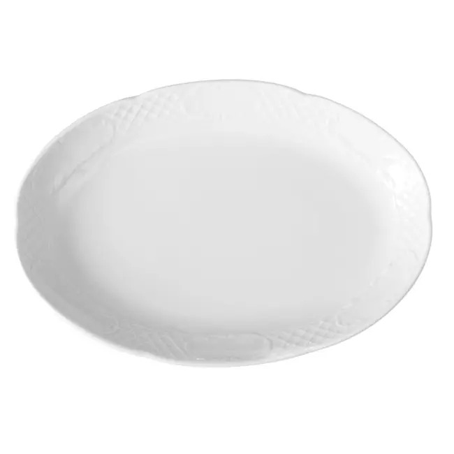 HENDI Ovale schaal – versterkte randen – hotelporselein – 330x225 mm – wit