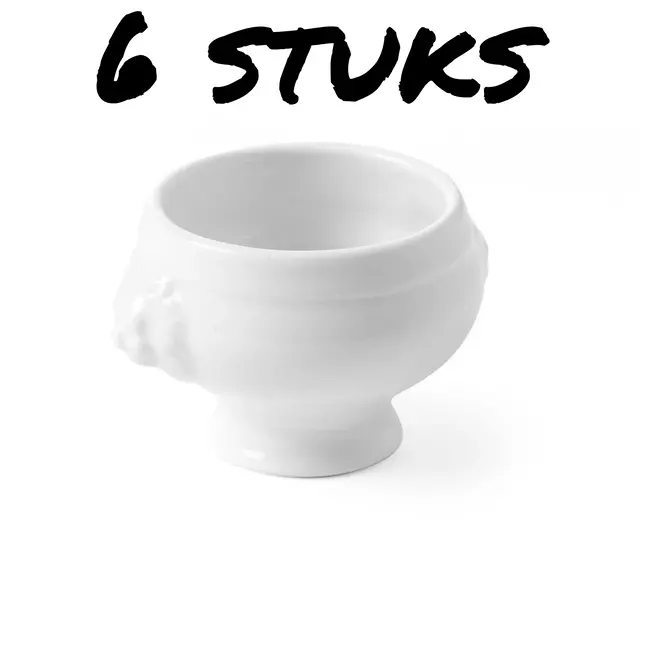 HENDI Tapasschaaltjes – Porselein – Stoot- en slijtvast – Set van 6 – 0,05L – Ø55x(H)45mm