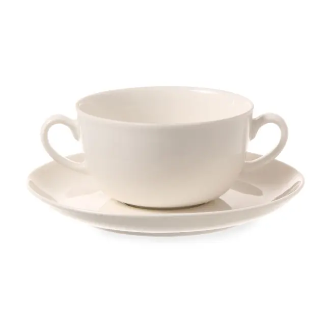 HENDI Schotel voor soepkom – Versterkte randen – Hoge kwaliteit glazuur – Wit porselein – Ø180 mm