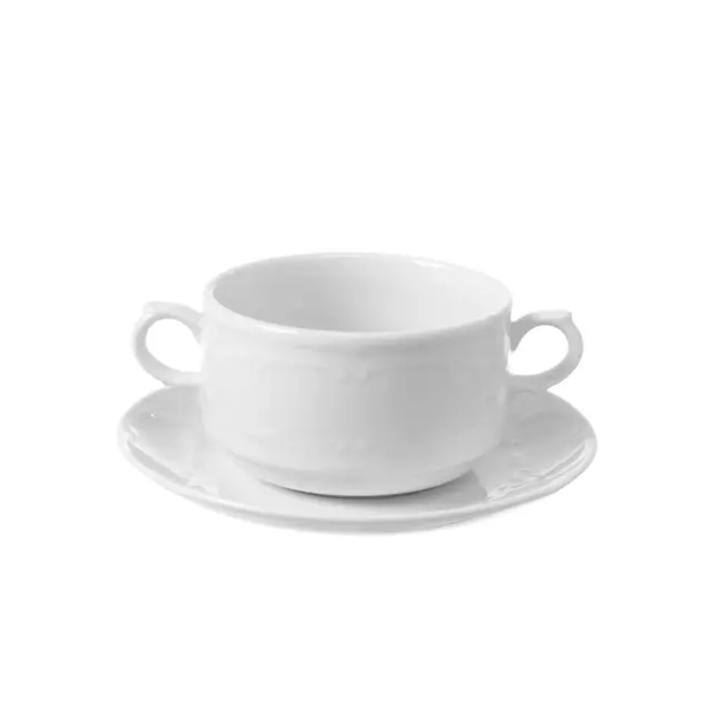 HENDI Schotel – Versterkte randen – Hoogwaardig glazuur – Ø 158 mm – Wit