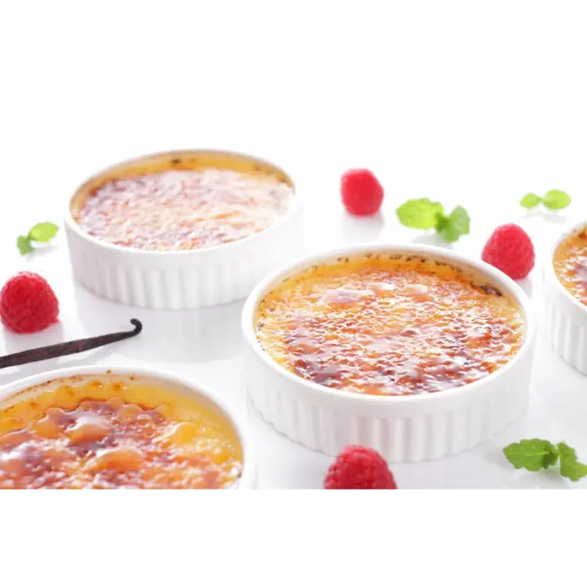 HENDI Ramekin 100 mm van wit porselein, geribbeld en 25 mm hoog