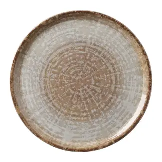 HENDI Pizzabord – Geglazuurd Porselein – Modern Aards Patroon – Ø 330 mm