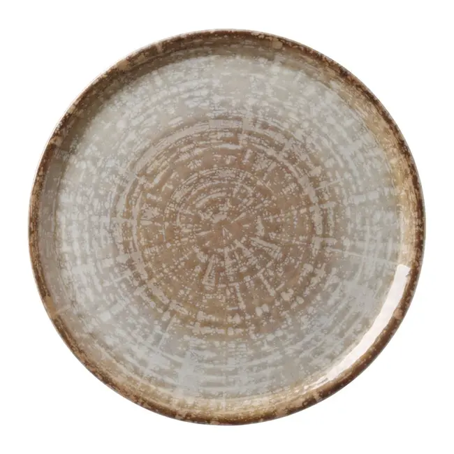 HENDI Pizzabord – Geglazuurd Porselein – Modern Aards Patroon – Ø 330 mm