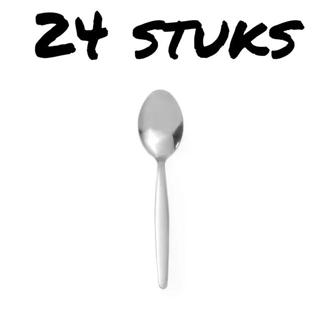 HENDI Theelepel set – Budget Line – Roestvast staal – Vaatwasmachinebestendig – 24 stuks – 110 mm