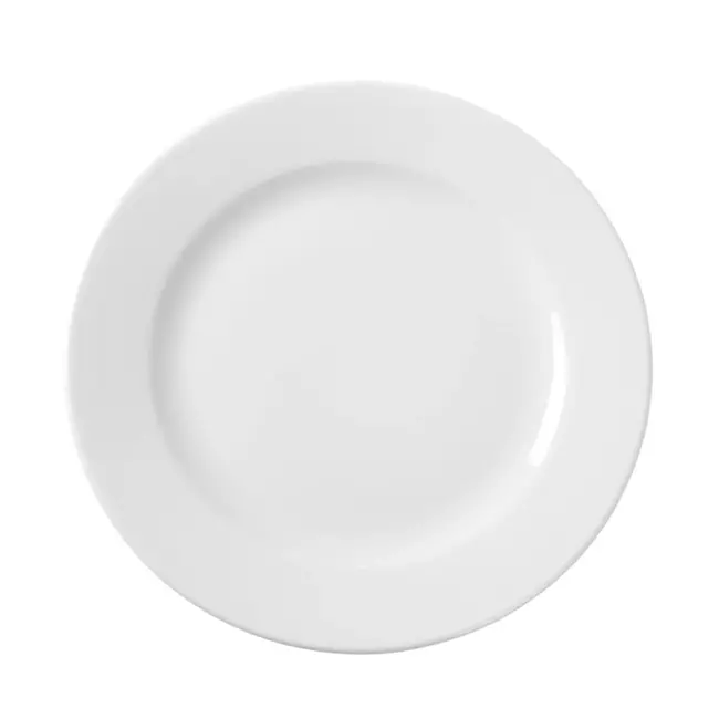 HENDI Plat bord – versterkte randen – slijtvast porselein – wit – Ø 300 mm