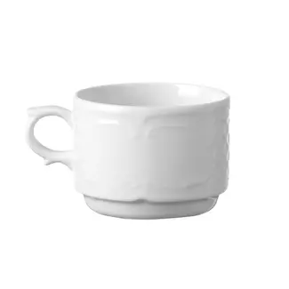 Hendi Cappuccinokop - Versterkte randen - Hotelporselein - 0,25L - Wit